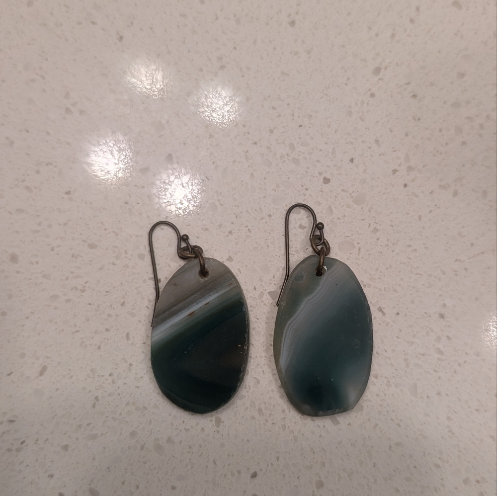 Elegant Blue Agate Earrings